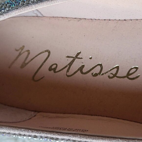 Matisse Roxy Rhinestone Ballet Flats With Bow Detail Square Toe Size 7 - Picture 4 of 8